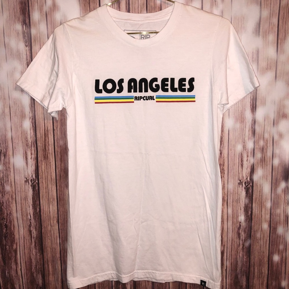 Rip curl Pride rainbow tee sz S white crew neck